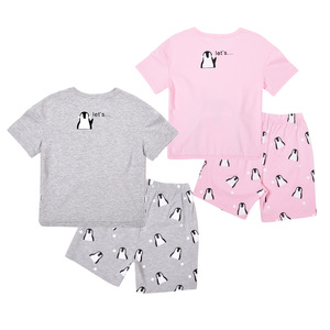 Pijamas Cortos y Suaves con Lentejuelas y Pompones de Pingüino para Niñas de 2 a 10 Años - Product Image 2