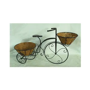 2 Tier Decoratieve Fiets Plant Stand Mand Met Coco Liner