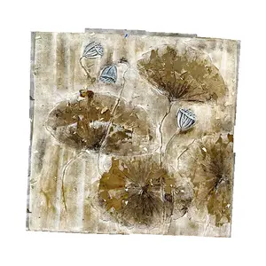 Лето лотоса корень абстракция Традиционный китайский Картина маслом ручной работы пейзаж