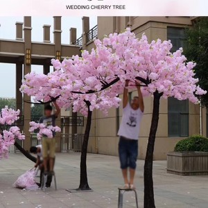 LS18081202 nouveau style de mariage <span class=keywords><strong>chemin</strong></span> décoratif artificielle plié rose cherry blossom arbre - Product Image 1
