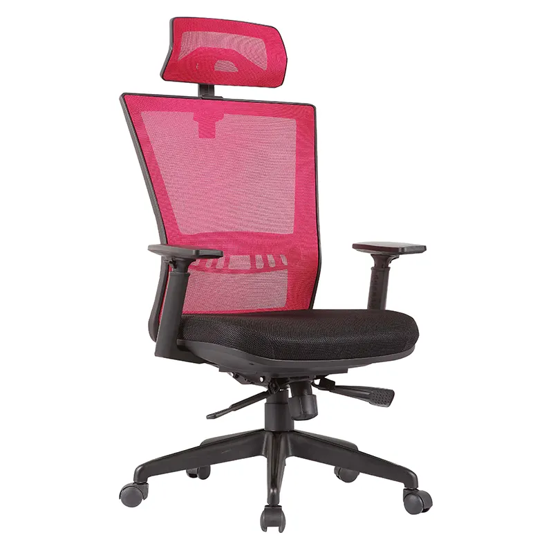 Kabel Multi-function Mechanism Nylon Base Castor Wait Chairs Red Office Mesh Chair