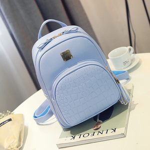 Mochila con logotipo de marca personalizada al por mayor con diseño de escamas en 4 colores, bonitos bolsos universitarios a la moda, mochila gris de piel sintética - Product Image 2