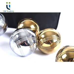 Ensemble <span class=keywords><strong>de</strong></span> <span class=keywords><strong>boules</strong></span> <span class=keywords><strong>de</strong></span> pétanque YUMING Deluxe Or et Argent avec lignes gravées, <span class=keywords><strong>boules</strong></span> personnalisées en acier/métal écologiques <span class=keywords><strong>de</strong></span> 7,2 cm pour usage extérieur - Product Image 5