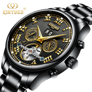 <span class=keywords><strong>Montre</strong></span> <span class=keywords><strong>KINYUED</strong></span> en acier inoxydable pleine brillance, résistante à l'eau 3ATM, <span class=keywords><strong>montre</strong></span> à aiguilles pour homme - Product Image 2