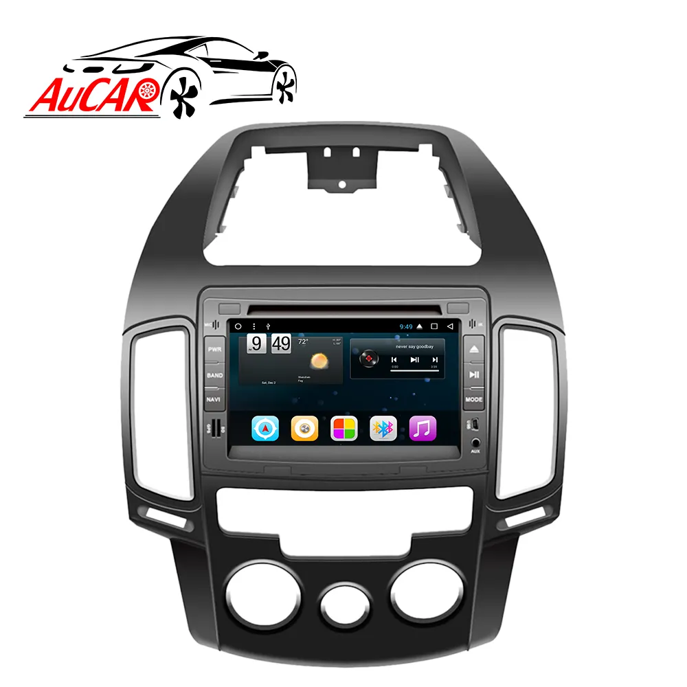 AuCAR Pemutar Multimedia Video Radio Mobil, 7 "Android 10.0 GPS Layar Sentuh PX4 IPS untuk Hyundai I30 2007-2011