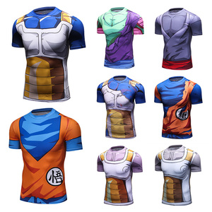 Hombres al por mayor de <span class=keywords><strong>ropa</strong></span> del desgaste del gimnasio 3D Anime <span class=keywords><strong>Dragon</strong></span> <span class=keywords><strong>Ball</strong></span> <span class=keywords><strong>Z</strong></span> Vegeta manga corta manga compresión - Product Image 2