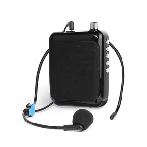 Черный портативный усилитель голоса 10 Вт, беспроводной микрофон для преподавания туристического гида