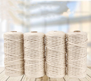 <span class=keywords><strong>Corda</strong></span> di Cotone Naturale Rivestita da 5mm, Intrecciata Singolarmente, <span class=keywords><strong>per</strong></span> Macramè, Decorazioni Murali e Abbigliamento, 100m - Product Image 3