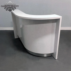 Escritorio <span class=keywords><strong>de</strong></span> recepción frontal para salón <span class=keywords><strong>de</strong></span> belleza moderno, forma curva, deskCB-R105 <span class=keywords><strong>de</strong></span> recepción para oficina - Product Image 4