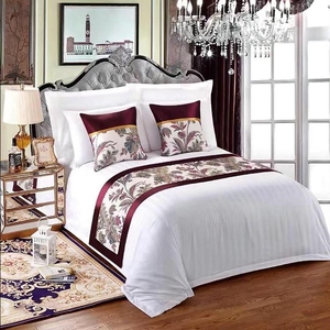 Blanc 100 Coton Pleine Reine Satin Rayure Jacquard Lit Ensembles Housse De Couette King Size Personnalisé Pas Cher Hôtel Couvre Guangzhou - Product Image 5