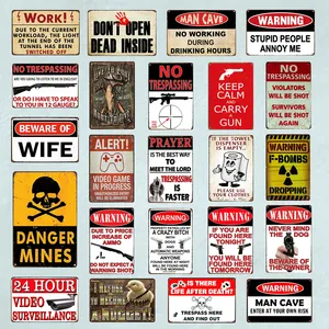 Wand-Dekor Warnung Gefahr kein Übertreten von Gun Metal Signs Vintage Poster