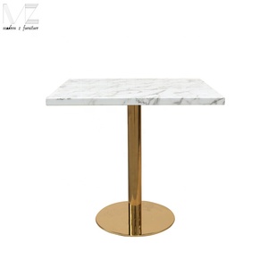 Or et marbre table à manger carrée table <span class=keywords><strong>d</strong></span>'<span class=keywords><strong>appoint</strong></span> table de bistrot - Product Image 5