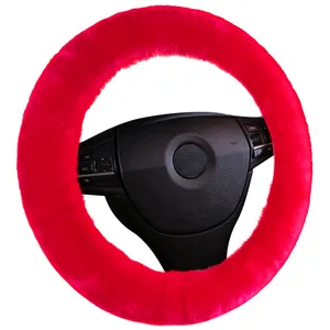 Car Steering Wheel Cover for Australian Merino Sheepskin Classic Heated Fur Auto Accessories