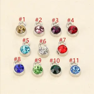 Yiwu Aceon Thép Không Gỉ Phát Hiện Đồ Trang Sức 6 Mét Đường Kính Birthstone Dangle Charm