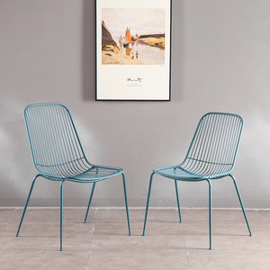Loisirs Café Boutique Tabouret Chaise De Fer Cadre Bar Chaise Moderne En Métal Fil <span class=keywords><strong>Rose</strong></span> D'or Salle À Manger Chaises - Product Image 3