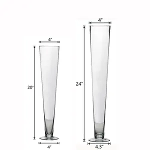 Wholesale Glass Cylinder Vase Glass Table Centerpiece Wedding Decoration Flower Vase Glass