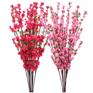 Flor Artificial Flor de melocotón <span class=keywords><strong>cherry</strong></span> plum ramo de flor de seda - Product Image 1