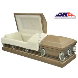 ANA cheap high quality dome funeral lining 20ga steel Metal coffins caskets for adult