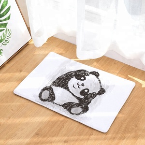 Belle <span class=keywords><strong>Panda</strong></span> de Bande Dessinée Imprimé Décoratif Durable Carré D'entrée Chaise De Bureau Tapis de Sol - Product Image 2