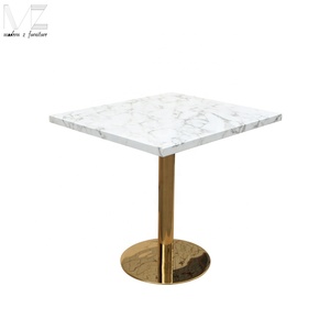 Or et marbre table à manger carrée table <span class=keywords><strong>d</strong></span>'<span class=keywords><strong>appoint</strong></span> table de bistrot - Product Image 2