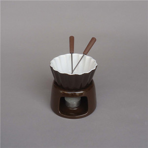 Diseño ondulado profesional marrón cristal grace fusión fondue de chocolate pot - Product Image 6