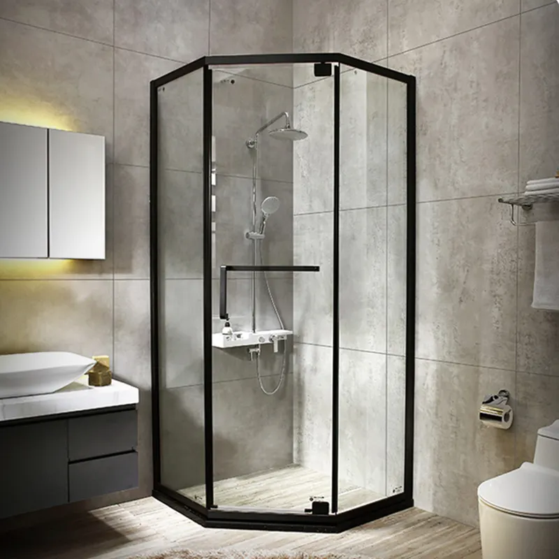 מותאם אישית מזג זכוכית שחור מקלחת מארז מעושן זכוכית אמבטיה דלתות