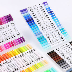 100 Warna Lembut Set Garis Kait Komik, Pena Doodle Ditarik Tangan Cat Air, Pena Kuas Dapat Dicuci, Spidol Seni Khusus - Product Image 4