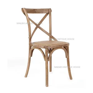 Toscana de madera doblada x viñedo Cruz silla de madera de roble x silla