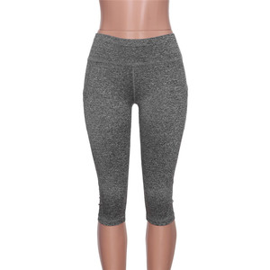 Taille haute 3/4 Leggings pantalons de Yoga avec <span class=keywords><strong>poche</strong></span> pour <span class=keywords><strong>téléphone</strong></span> Push up Yoga pour femmes Leggings marque privée vêtements de sport pour femmes - Product Image 4