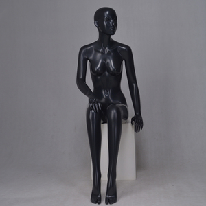 Maniquí femenino para sentarse, negro brillante, realista, hermoso, busty <span class=keywords><strong>curvy</strong></span> nude breast - Product Image 3