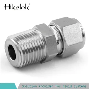 swagelok type instrumentation stainless steel copper double ferrule 2 pin male and female connector tube fitting