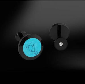 Chất Lượng Cao Làm Cho Thiết Kế Của Riêng Bạn Turquoise Đá Khuy Măng Sét Màu Xanh Sang Trọng - Product Image 4