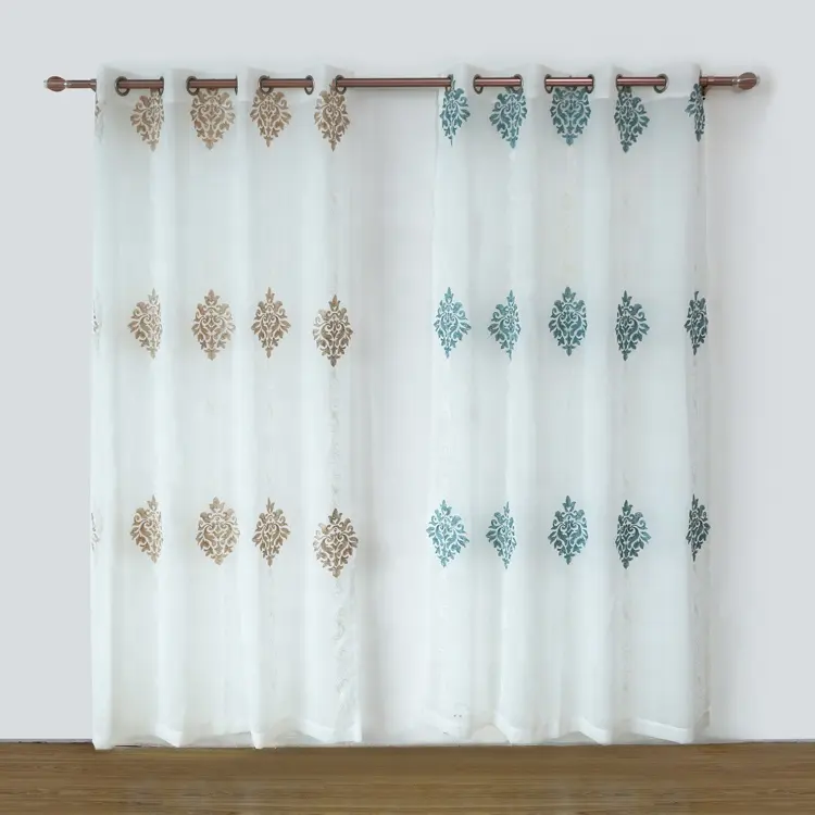 寝室のリビングルームの室内装飾アイテムのための新しいデザインのボイルエレガントな刺繍カーテン