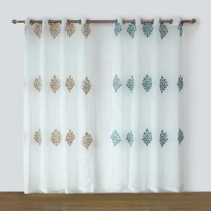 New design voile elegant embroidery curtains for the living room home decor items for bedroom