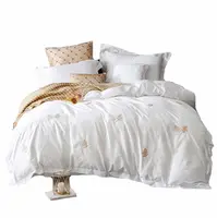 100% cotton satin wholesale bedding set white duvet cover