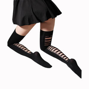 Nero Sexy Della Coscia Alta Opaco In Microfibra <span class=keywords><strong>Calze</strong></span> - Product Image 5