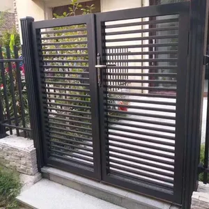 Puerta de valla de aluminio, sistema automático, puerta corredera moderna para Villa, jardín y patio trasero