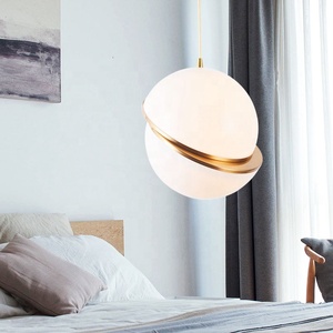 Hiện Đại Mạ Crôm Sắt Vàng Trắng LED Acrylic <span class=keywords><strong>Globe</strong></span> <span class=keywords><strong>Shape</strong></span> Treo Đèn Pendant Chiếu Sáng - Product Image 2