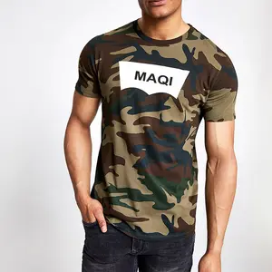 Groothandel Camo Katoenen T Shirts Casual Zomer Streetwear Mannen Dryfit T Shirt Heren Polo Shirt Custom Logo Label