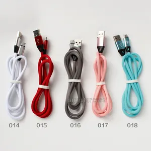 Alibaba al por mayor paño de lino 1 M accesorio Android micro USB Cable Data Sync cargador rápido USB cables para teléfonos