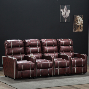 Chaise de cinéma contemporain, chaise de cinéma en cuir PU inclinable, <span class=keywords><strong>chaises</strong></span> de cinéma avec porte-gobelet, livraison gratuite - Product Image 2