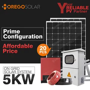 Moregosolar de lazo de la rejilla 5kw sistema solar con 6BB célula solar energía solares panel solar inversor