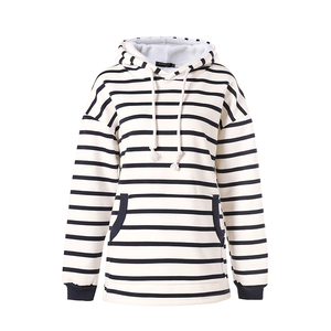 De alta calidad en blanco y negro a rayas de manga larga casual <span class=keywords><strong>sudadera</strong></span> de <span class=keywords><strong>chica</strong></span> - Product Image 2