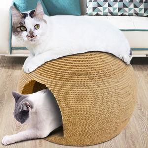 Venta caliente de las <span class=keywords><strong>cuatro</strong></span> estaciones de papel corrugado gato de Casa resistente al desgaste esférica gato de casa - Product Image 4