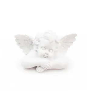 树脂白色翅膀天使婴儿监护人胸围工艺品摆件天使雕像