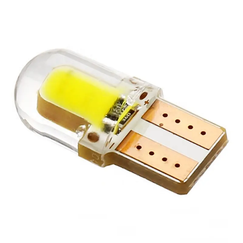 T10 194 168 Socket Led W5W COB 8 SMD Silica Gel Car Interior Dome Lamp Led Wedge Bulbs 12V DC White Auto Width Light Accessories