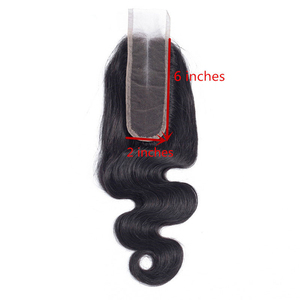 Kim Kardashian cierre de la onda del cuerpo 2x6 de cierre de encaje en medio de la parte 100%, Color Natural del pelo humano - Product Image 6