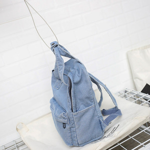 Mochilas Escolares de Mezclilla Unisex para Adolescentes al por Mayor, con Cierre de Cremallera, Estilo Normcore Minimalista, Forma Cuadrada, para el Tiempo Libre - Product Image 4