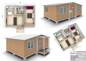 Moderno, totalmente amueblado ampliable contenedor prefabricado casas con 2 habitaciones en venta - Product Image 2