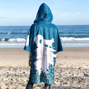 Robe de bain en microfibre à séchage rapide avec motif personnalisé, serviette à capuche, poncho jetable pour les plongeurs et les surfeurs, taille unique - Product Image 5